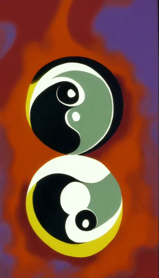 Image similar to Abstract representation of ying Yang concept, by don bluth