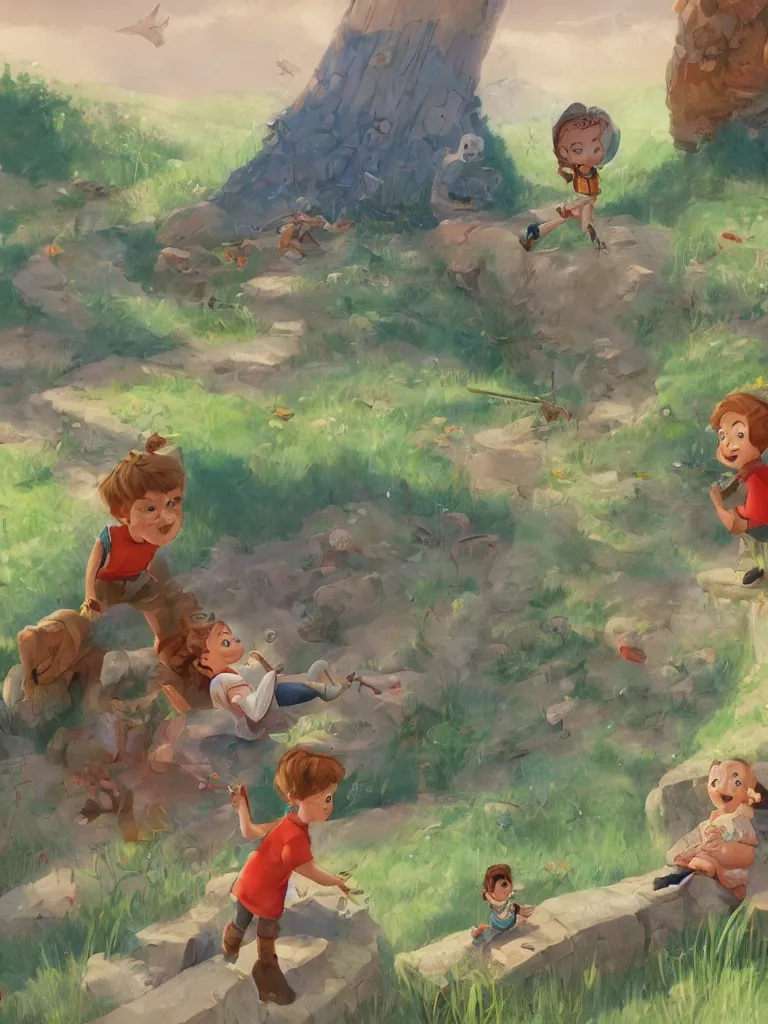 Image similar to childhood by Disney Concept Artists, blunt borders, rule of thirds