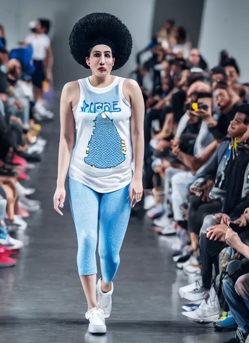 Image similar to hyperrealistic and heavy detailed air jordan runway show of marge simpson, leica sl 2 5 0 mm, vivid color, high quality, high textured, real life