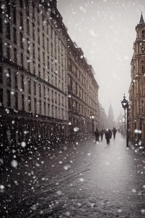 Image similar to Calm A City Snowing, Victorian Era, 4k, 8k, HD