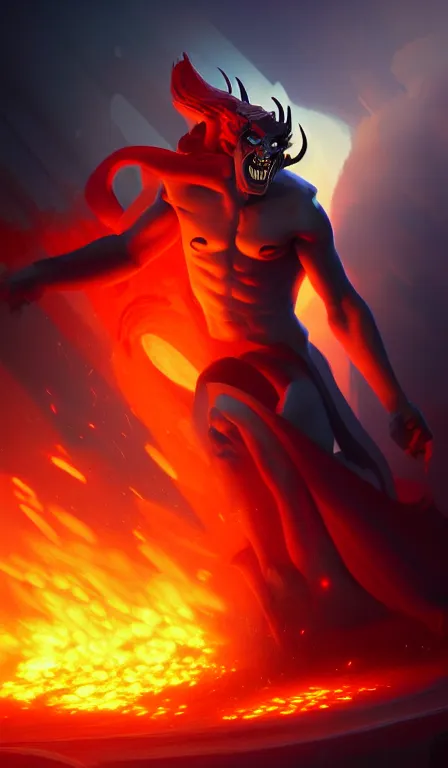 Image similar to the god hades, fire, hell, close up, sharp focus, digital art, concept art, dynamic lighting, character design by anna dittman, environment by jessica rossier