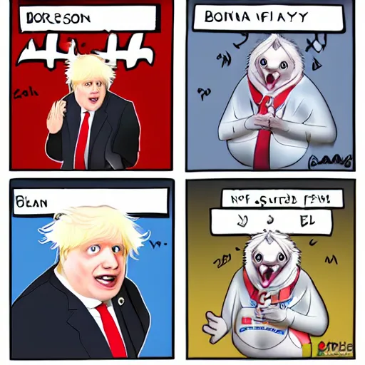 Image similar to boris johnson in the style of furry, trending on furaffinity