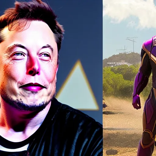 Image similar to a portrait of elon musk as thanos, the pixar adaptation,