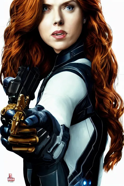 Image similar to annie edison from community as black widow in the avengers, portrait realistic photograph, very detailed face