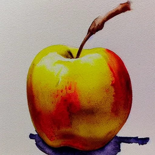 Prompt: apple by ivo jordanov, # artoftheday # watercolours # watercolor _ art