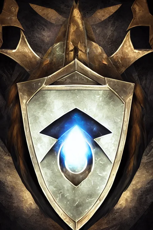 Image similar to shield fantasy epic legends game icon stylized digital illustration radiating a glowing aura global illumination ray tracing hdr fanart arstation by ian pesty and katarzyna da „ bek - chmiel