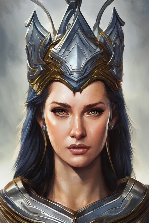 Image similar to amazon valkyrie athena, d & d, fantasy, portrait, highly detailed, headshot, digital painting, trending on artstation, concept art, sharp focus, illustration, art by artgerm and greg rutkowski and magali villeneuve