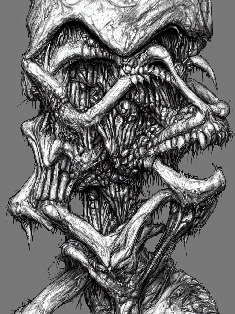 Image similar to a horrifying alien looking creature, concept art, digital art, detailed