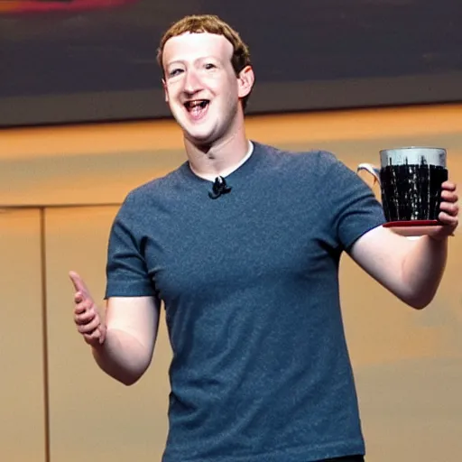 Image similar to mark zuckerberg offering you a coaster cup coaster