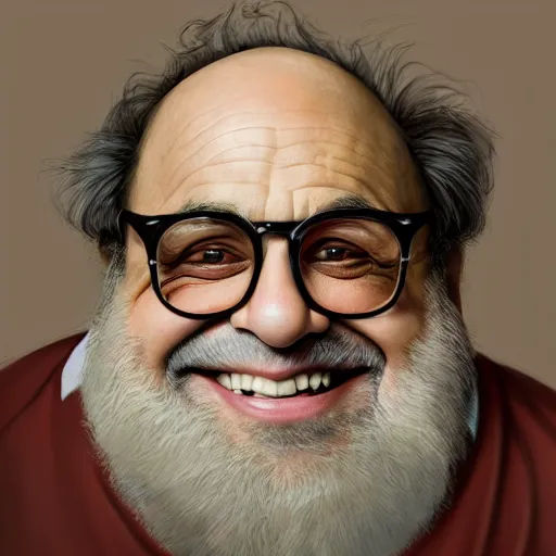 Prompt: Portrait of Danny Devito as Kirby, Nintendo, studio lighting, model, HDR, 24MP, fantasy, high detail, elegant, digital painting, natural light, vibrant, intricate, textured skin, highly detailed, artstation, sharp, focus, illustration, Anna Dittmann, Ilya Kuvshinov, Nikolay Makovsky