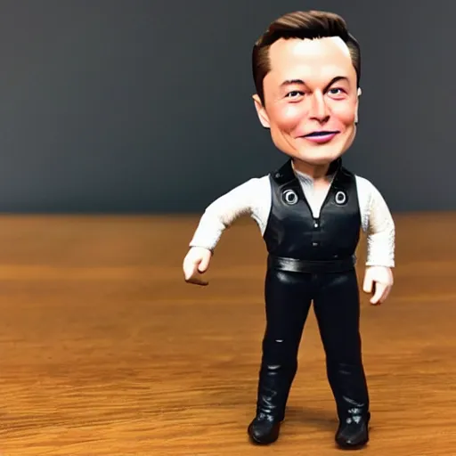 Prompt: elon musk bobble head toy, white background