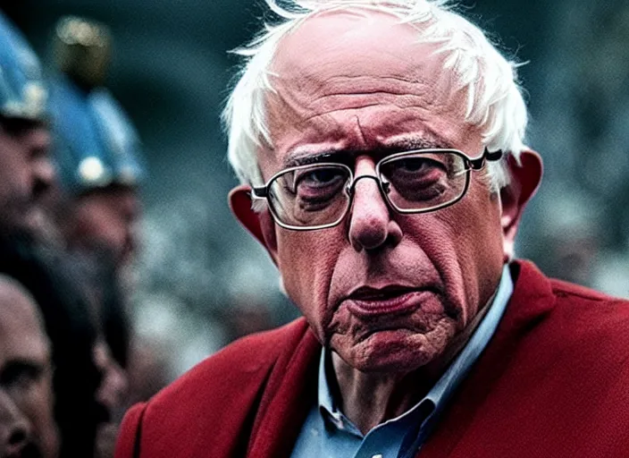 Image similar to film still of bernie sanders as leonidas in 3 0 0 movie, 8 k