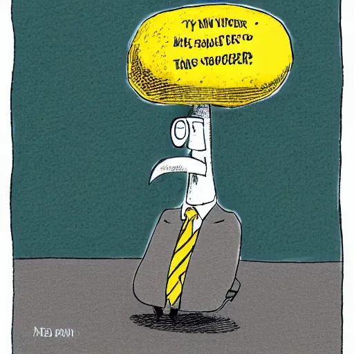 Image similar to new yorker cartoon of a lemon