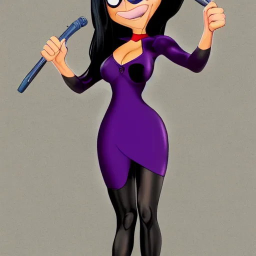 Prompt: well endowed Violet Parr wearing a tight dress