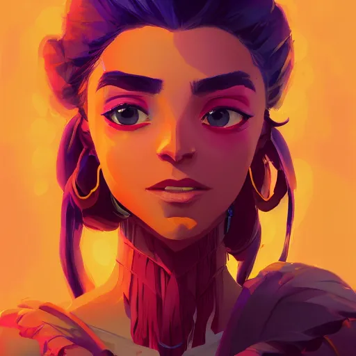 Image similar to profile portrait, maya ali mage, gloomhaven, dynamic lighting, gaudy colors, octane render aesthetic, matte painting concept art, official fanart behance hd artstation by jesper ejsing, by rhads and makoto shinkai and lois van baarle and ilya kuvshinov and rossdraws