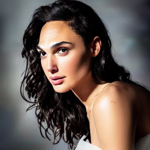 Prompt: portrait of gal gadot as ice sculpture