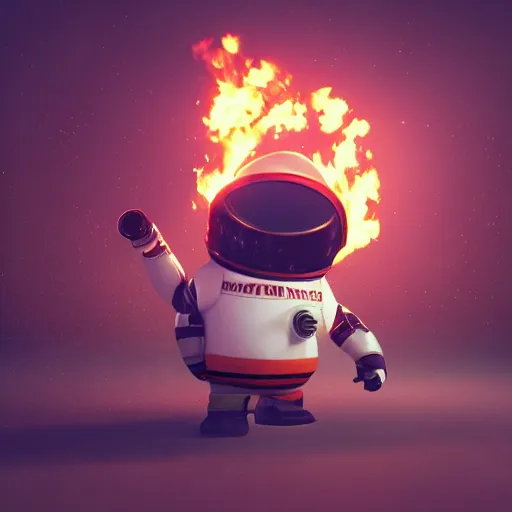 Image similar to Rocket man, burning out his fuse up here alone, octane render