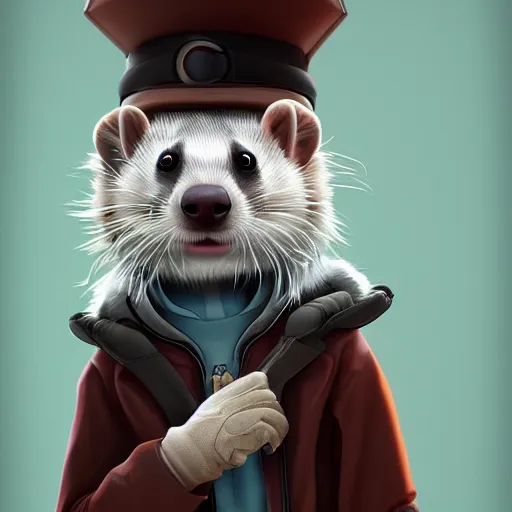 Image similar to a anthropomorphic ferret is walter white, hyperdetailed, artstation, cgsociety, 8 k