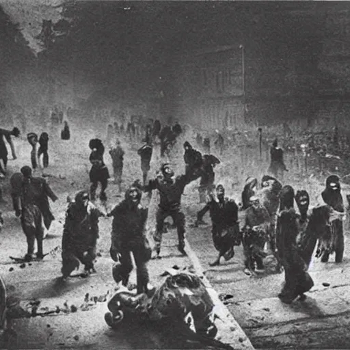 Image similar to “zombie apocalypse, 1900’s photo”