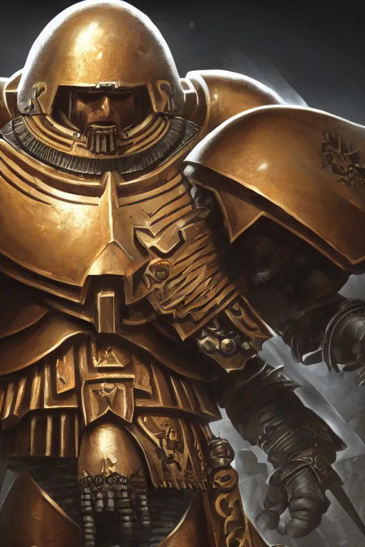 Image similar to armor portrait heros warhammer 4 0 k horus heresy fanart - the primarchs emperor by johannes helgeson animated with vfx concept artist & illustrator global illumination ray tracing hdr fanart arstation zbrush central hardmesh 8 k octane renderer comics stylized