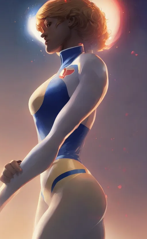 Prompt: Power Girl, highly detailed, digital painting, artstation, facing camera, concept art, smooth, sharp focus, illustration, art by artgerm and greg rutkowski, high definition digital art, dramatic lighting, in the style of ilya kuvshinov and Ross tran