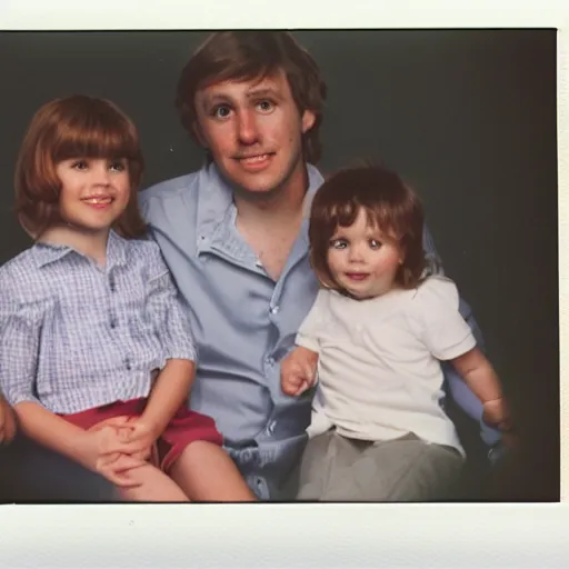 Prompt: awkward 1 9 8 0 s family photo, photorealistic, polaroid