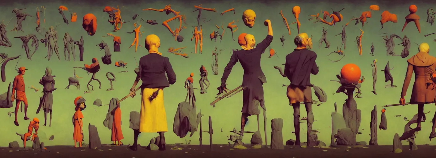 Prompt: full - body surreal colorful clay strong rpg character concept art anatomy, action pose, very coherent and colorful high contrast masterpiece by norman rockwell franz sedlacek hieronymus bosch dean ellis simon stalenhag rene magritte gediminas pranckevicius, dark shadows, sunny day, hard lighting, reference sheet white! background