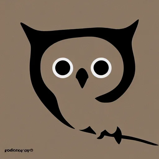 Prompt: an owl, modern, pictorial mark, iconic logo symbol