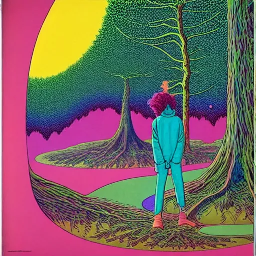 Prompt: ( ( ( ( ( forest on a mysterious planet ) ) ) ) ) by mœbius!!!!!!!!!!!!!!!!!!!!!!!!!!!, overditailed art, colorful, record jacket