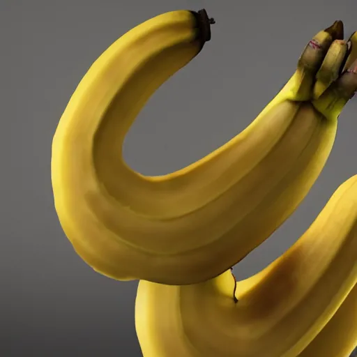 Prompt: a hyperrealistic photo of banana that has arms with hands and legs with feet. it is wearing gloves and shoes.