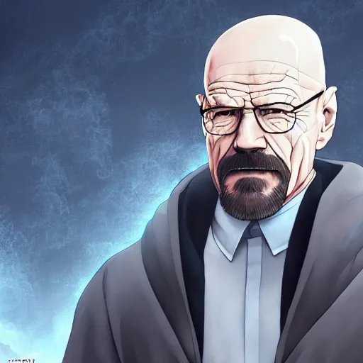 Prompt: portrait of walter white as the master of the ice, anime fantasy illustration by tomoyuki yamasaki, kyoto studio, madhouse, ufotable, trending on artstation