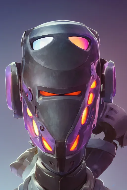 Image similar to epic mask helmet robot ninja portrait stylized as fornite style game design fanart by concept artist gervasio canda, behance hd by jesper ejsing, by rhads, makoto shinkai and lois van baarle, ilya kuvshinov, rossdraws global illumination radiating a glowing aura global illumination ray tracing hdr render in unreal engine 5