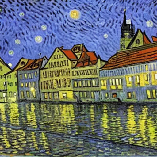 Image similar to Bamberg painted by Van Gogh