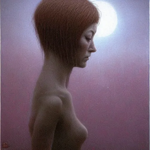 Image similar to alyson hannigan with short hairs by beksinski