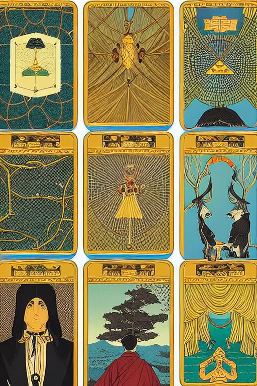 Prompt: tarot card intricate elegant highly detailed by wes anderson and hasui kawase and scott listfield