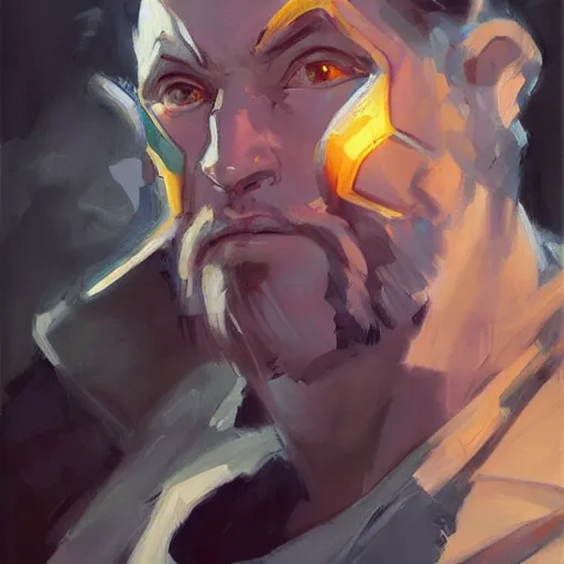 Image similar to greg manchess portrait painting of frodo beutlin as overwatch character, medium shot, asymmetrical, profile picture, organic painting, sunny day, matte painting, bold shapes, hard edges, street art, trending on artstation, by huang guangjian and gil elvgren and sachin teng