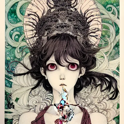 Image similar to prompt: Portrait painted in Frank frazzeta style drawn by Vania Zouravliov and Takato Yamamoto, inspired by Fables, intricate acrylic gouache painting, high detail, sharp high detail, manga and anime 2000