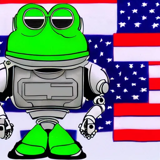 Prompt: robocop pepe the frog