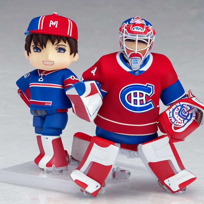 Image similar to Carey Price Goaltender, An anime Nendoroid of Carey Price, goalie Carey Price, number 31, Montreal Habs Canadiens figurine, detailed product photo