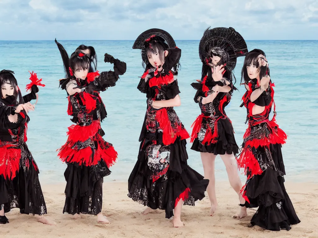 babymetal 3 members performing on a tropical beach | Stable 