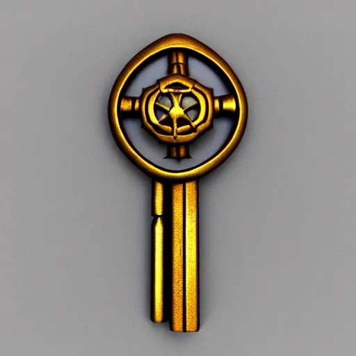 Image similar to a metal key for the doors, rpg game inventory item, low poly 3d style, mystical