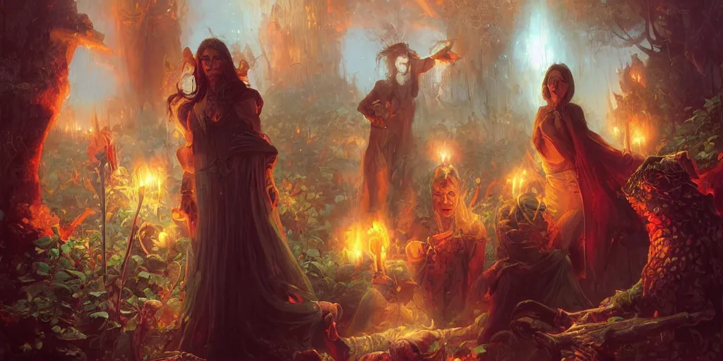 Image similar to Necromancer unleashes ultimate spell by Marc Simonetti and Delphin Enjolras and Daniel Ridgway Knight