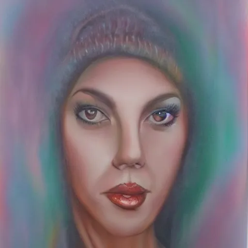 Prompt: female portrait, airbrush