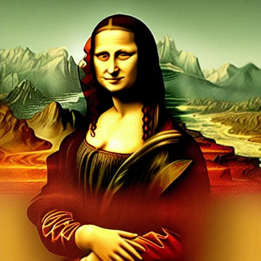 Prompt: mona lisa, red dead redemption 2