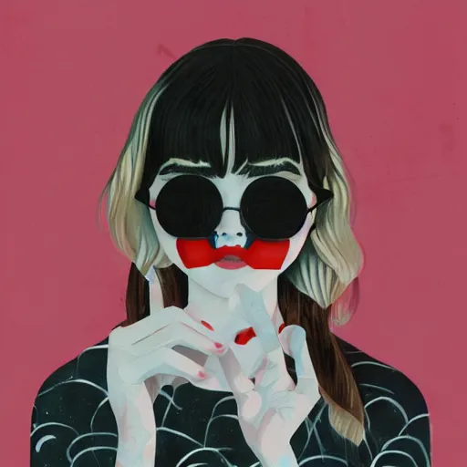 Image similar to Elle Fanning in Prey picture by Sachin Teng, asymmetrical, dark vibes, Realistic Painting , Organic painting, Matte Painting, geometric shapes, hard edges, graffiti, street art:2 by Sachin Teng:4