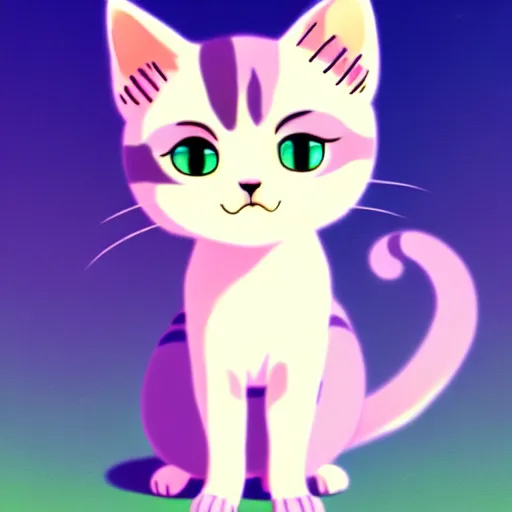 Image similar to a cute kitten with a pastel aesthetic, studio ghibli, character design, fantasy, 8 k resolution