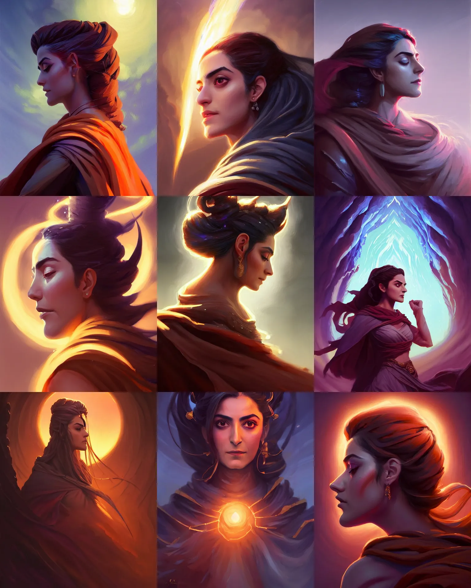 Prompt: side profile centered painted portrait, Maya Ali as a storm sorcerer, Gloomhaven, Elden Ring, matte painting concept art, beautifully backlit, official fanart, pretty, beautiful, elegant, 4k, HDR, Trending on artstation, Behance, by Jesper Ejsing and RHADS and Makoto Shinkai and Lois van baarle and ilya kuvshinov and rossdraws and Cushart Krentz and Gilleard James