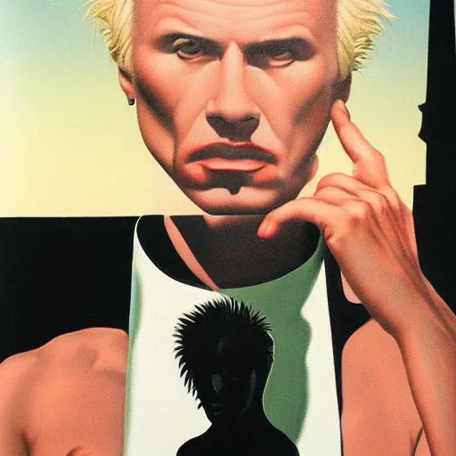 Image similar to billy idol by rene magritte, hd, 4 k, detailed, award winning