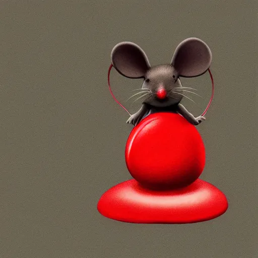 Image similar to “ digital art illustration of a mouse sitting on top of a red mushroom. whimsical. trending on art station ”