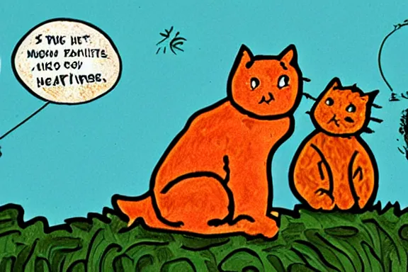 Image similar to a very intricate panel of the comic heathcliff starring heathcliff the orange cat, award - winning crisp details